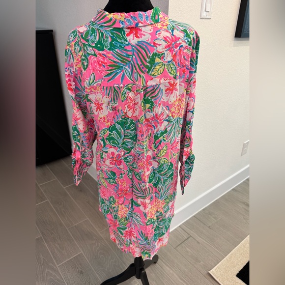 LILLY PULTIZER Bright Vibrant Shirt Dress Size Large VGUC - Picture 2 of 4